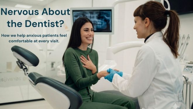 Nervous patient and dentist